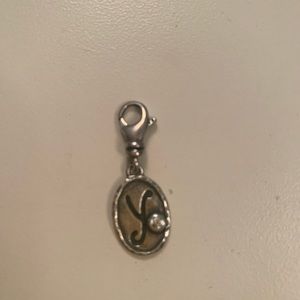 Charm “y” with cubic zirconia bling